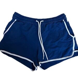 H&M Men’s Blue Running Dolphin Shorts, 100% Cotton, Size Large, Booty Shorts